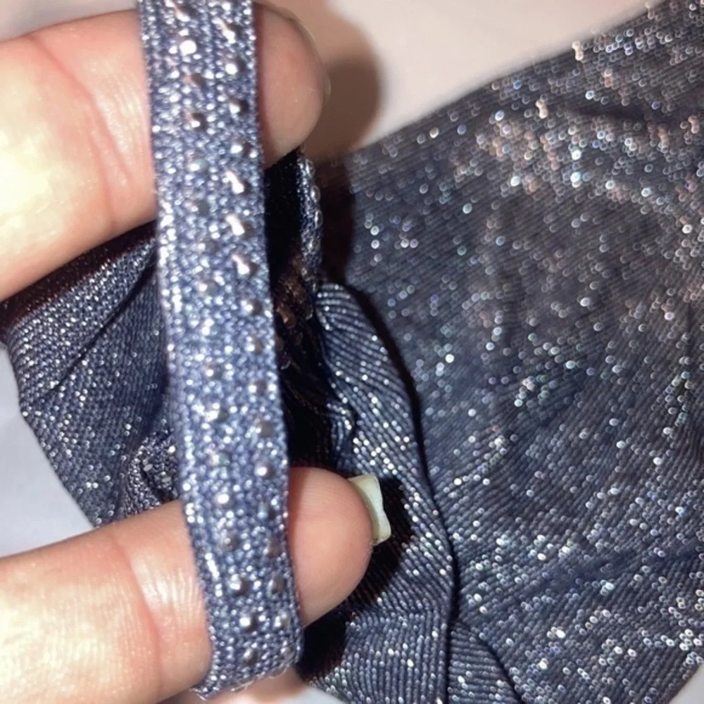 GRAYSE Kelly and Marie Gray Silver Shimmer Glamour Studded Face mask NWT O/S